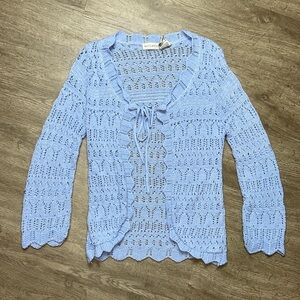 Vintage Knit Front Tie Open Cardigan‎ Sweater